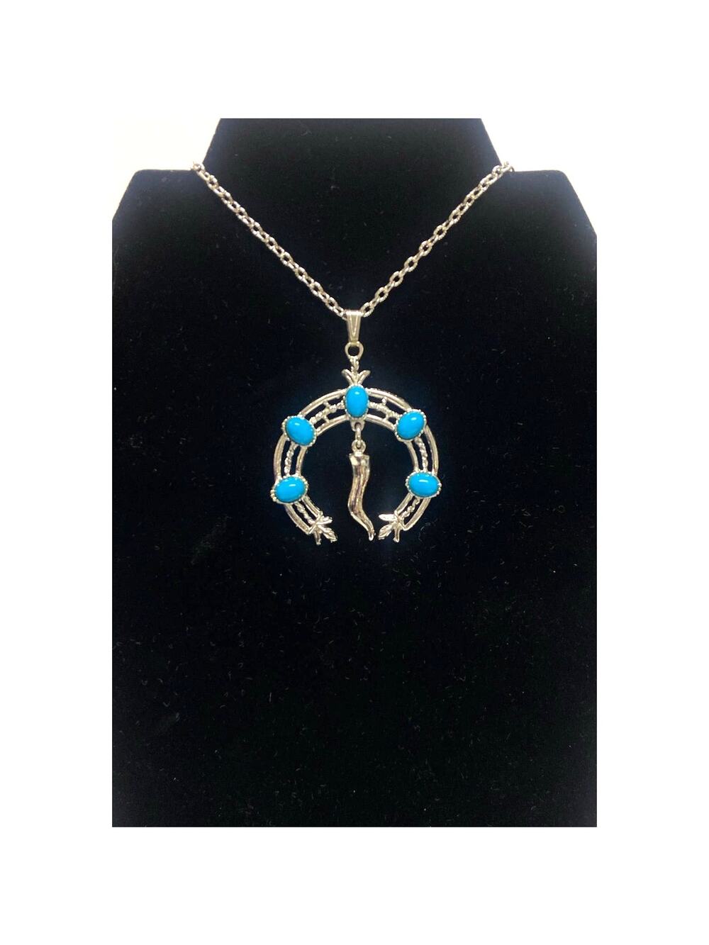 Vintage‎ Louie Rafael Pendant and Necklace Horse Shoe & Rabbit Foot Silver Tone